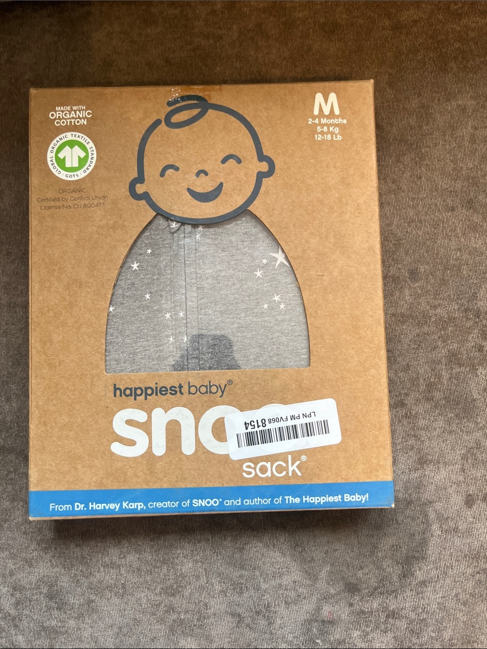 Happiest Baby Snoo Sack- 100% Organic Cotton Baby Swaddle -M